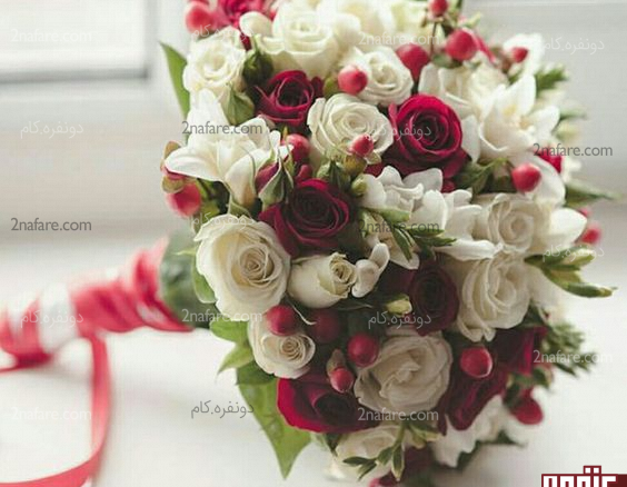 عکس دسته گل قرمز و سفید