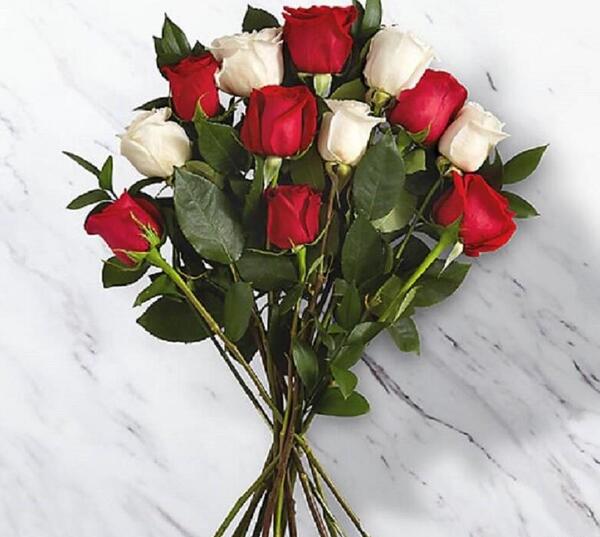 عکس دسته گل قرمز و سفید