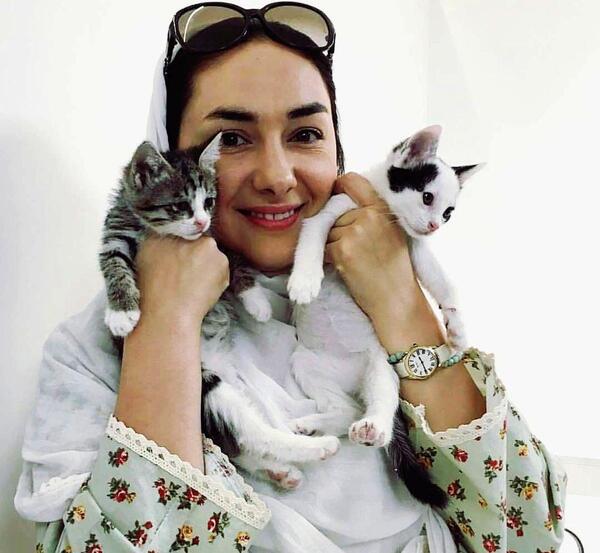 عکس هانیه توسلی و گربه اش