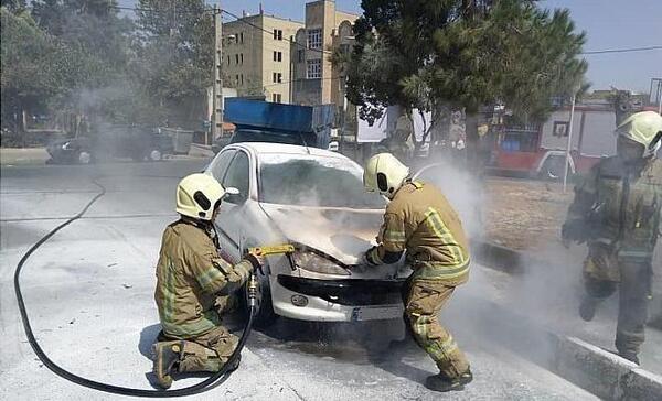 عکس آتش گرفتن ماشین