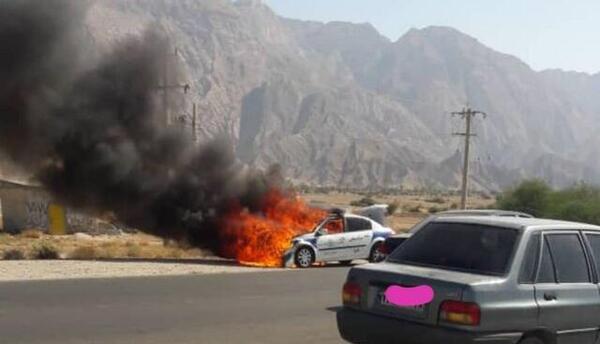 عکس آتش گرفتن ماشین