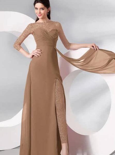 عکس لباس مجلسی کوتاه قهوه ای