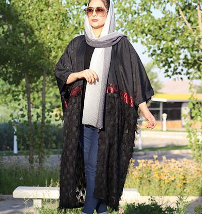 عکس مدل مانتو بلند ریش دار