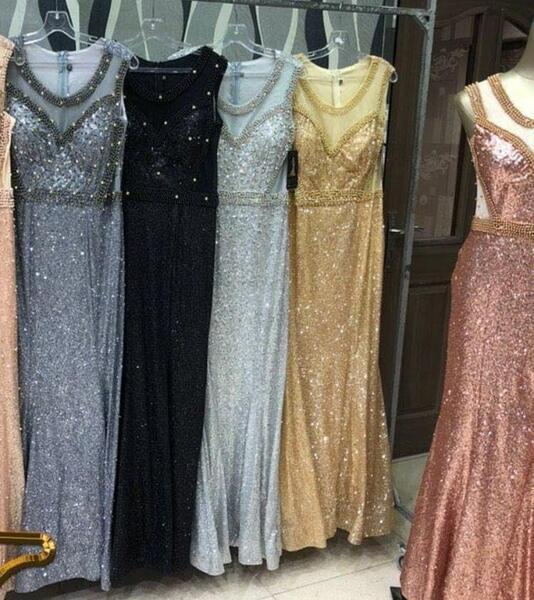 عکس لباس مجلسی زنانه نگین دار