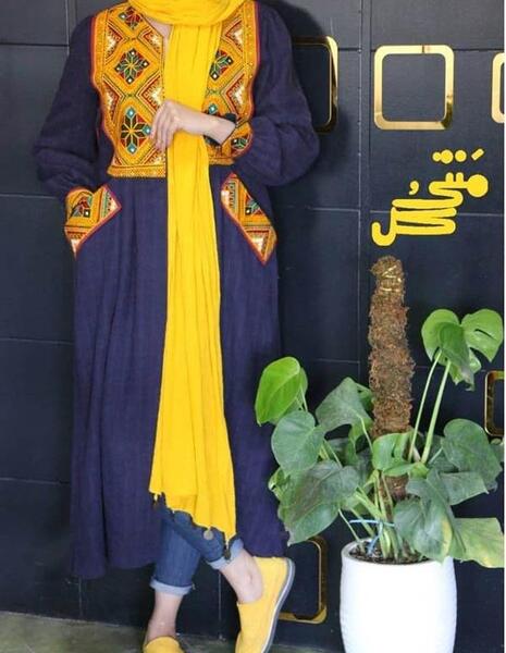 عکس مدل مانتو بلند طرح سنتی جدید