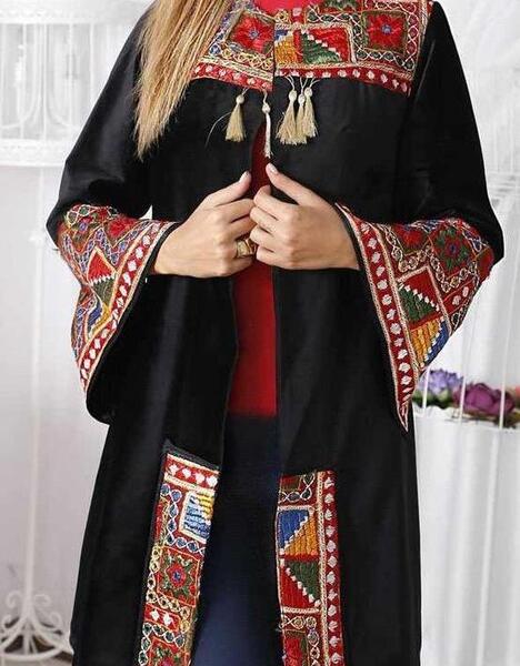 عکس مدل مانتو بلند طرح سنتی جدید