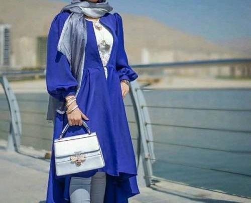 عکس مانتو آبی روشن