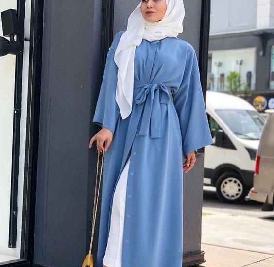 عکس مانتو آبی روشن