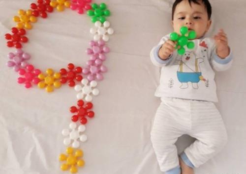 عکس نوشته پسرم هشت ماهگیت مبارک