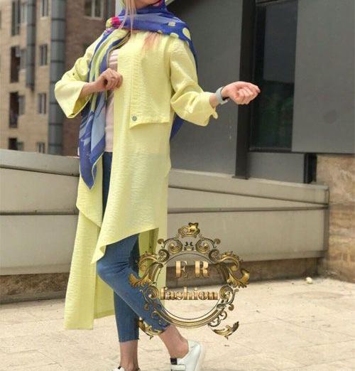 عکس مانتو جدید لیمویی رنگ