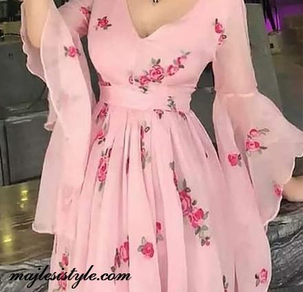 عکس لباس مجلسی دخترانه آستین کلوش