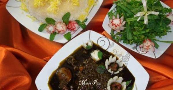 عکس سفره غذا قورمه سبزی