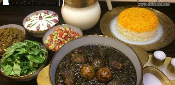 عکس سفره غذا قورمه سبزی