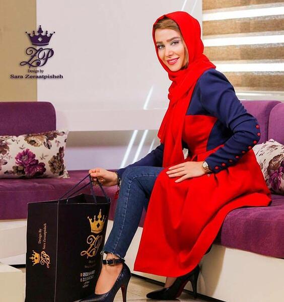 عکس الناز حبیبی با مانتو جلو باز