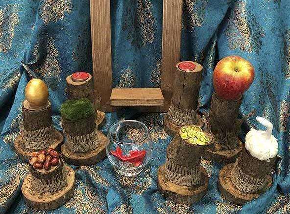 عکس ایده هفت سین با تنه درخت