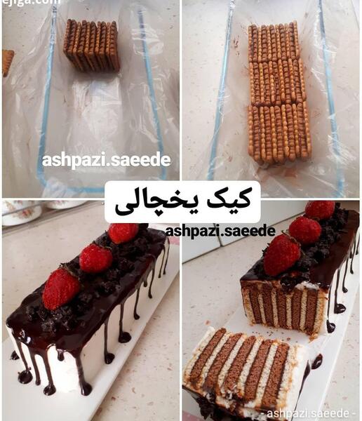 عکس تزیین روی کیک یخچالی