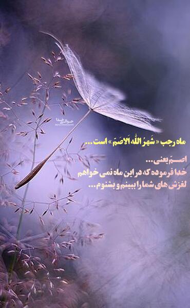 عکس نوشته حدیث ماه رجب