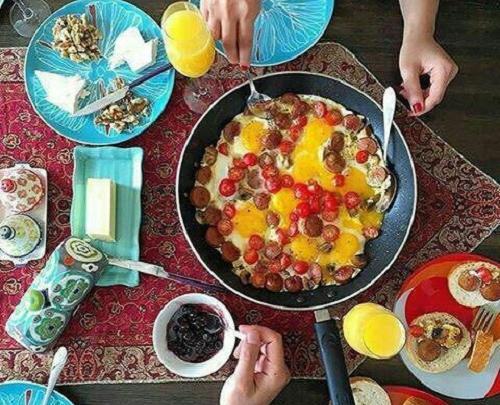 عکس صبح بخیر با صبحانه