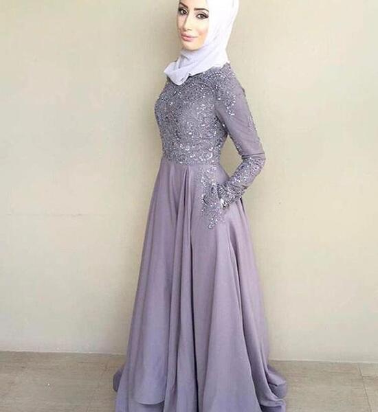 عکس لباس مجلسی شیک بلند باحجاب