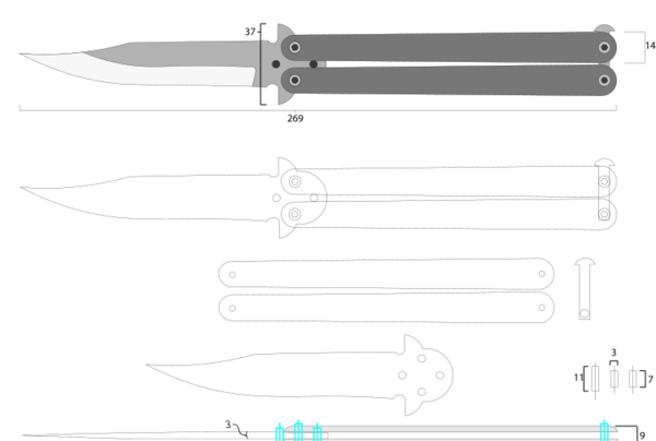 عکس چاقو پروانه ای