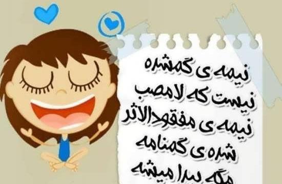عکس نوشته طنز نیمه گمشده