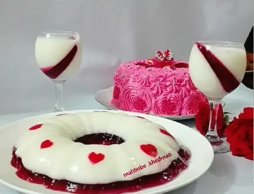 عکس ژله سفید قرمز