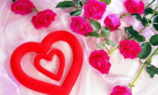 عکس نوشته قلب با گل