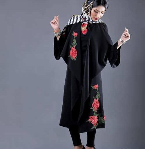 عکس مدل مانتو دخترانه گلدوزی شده
