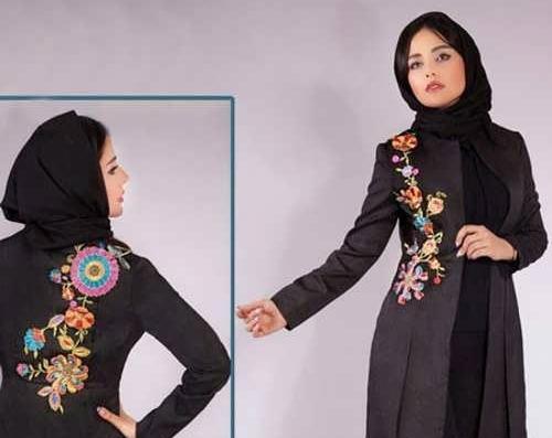 عکس مدل مانتو دخترانه گلدوزی شده