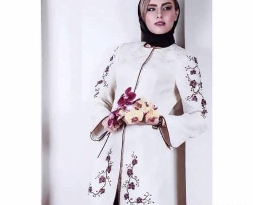 عکس مدل مانتو دخترانه گلدوزی شده