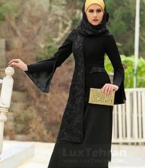 عکس مانتو بلند مجلسی شیک