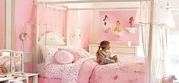 عکس ایده زیبا برای اتاق خواب دخترانه با رنگ صورتی