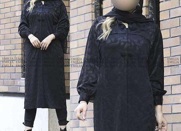 عکس مدل مانتو ژاکارد مشکی