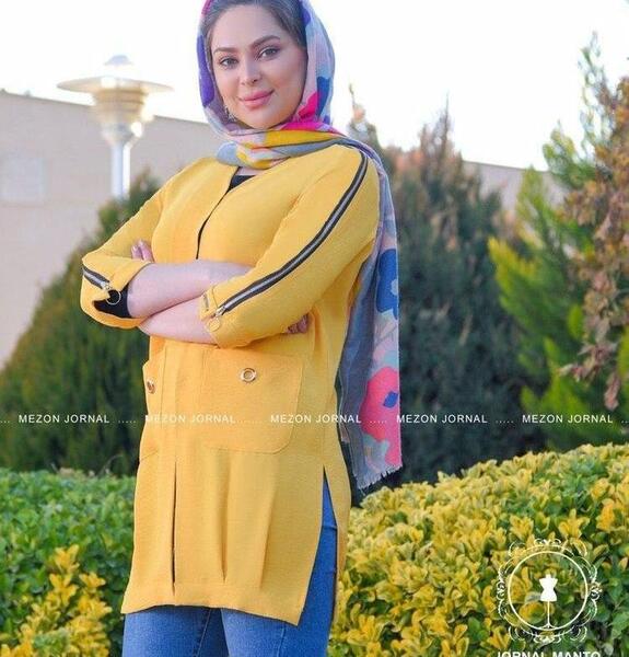 عکس مدل مانتو اسپرت رنگ خردلی