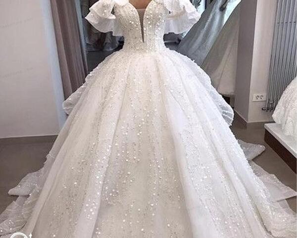 عکس لباس عروس یقه باز