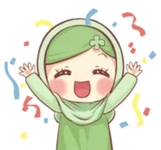 عکس دختر باحجاب خوشحال کارتونی