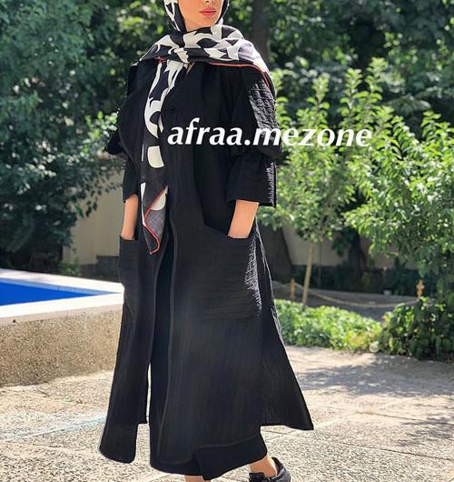 عکس مدل مانتو اسپرت بلند مشکی