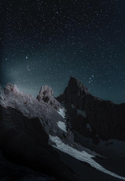 عکس شب کوه
