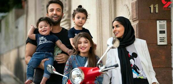 عکس عاشقانه بنیامین بهادری و همسرش