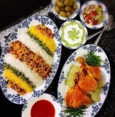 عکس زرشک پلو با مرغ رستورانی