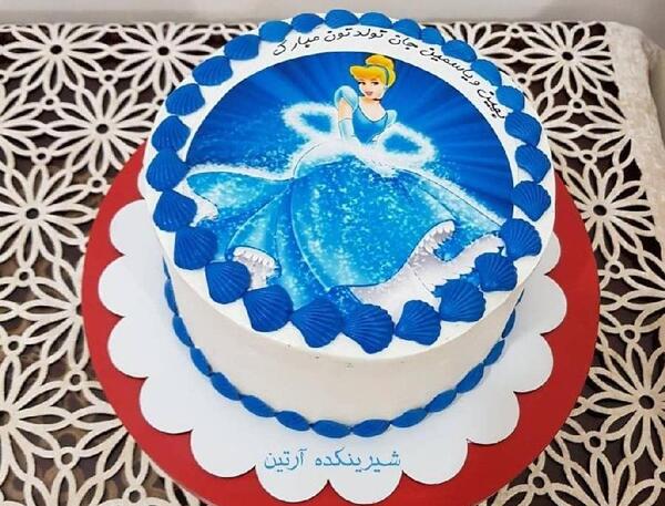 عکس سیندرلا روی کیک