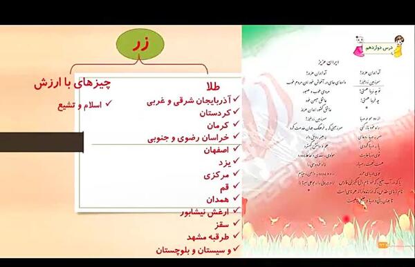 عکس ایران عزیز پایه سوم