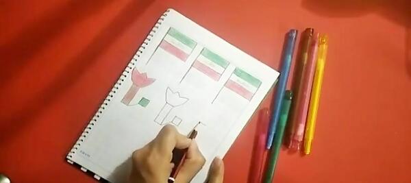 عکس گل لاله و پرچم ایران