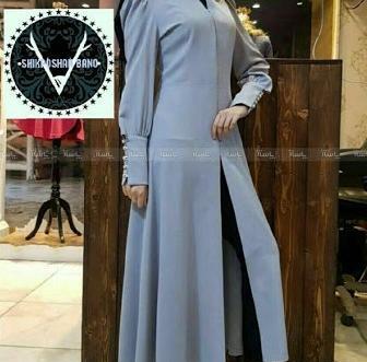عکس مدل مانتو بلند با پارچه ابروبادی