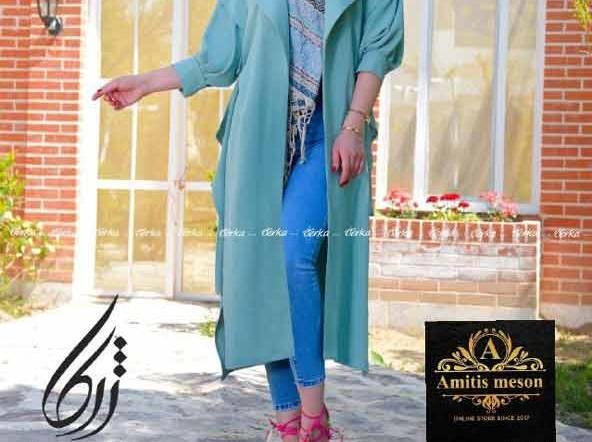 عکس مدل مانتو بلند با پارچه ابروبادی