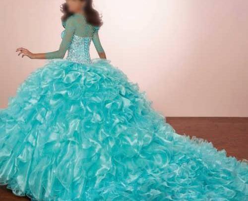 عکس لباس عروس فیروزه ای