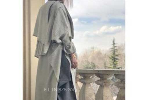 عکس مانتو بلند طوسی
