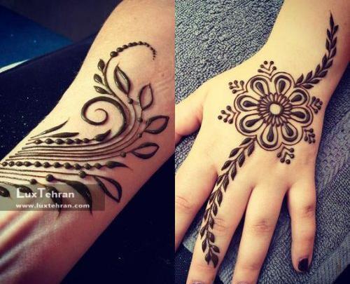 عکس ساده حنا روی دست