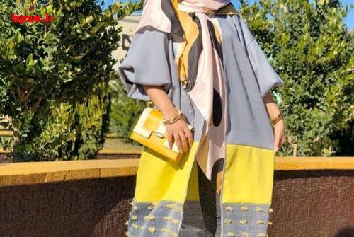 عکس مانتو رنگ خردلی