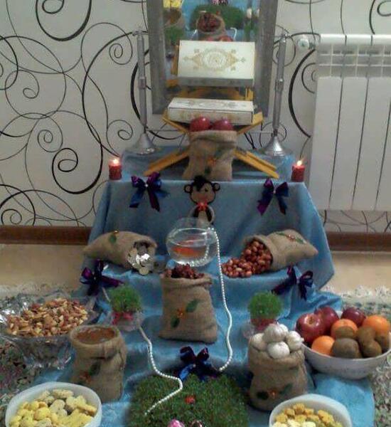 عکس ایده سفره هفت سین با گونی